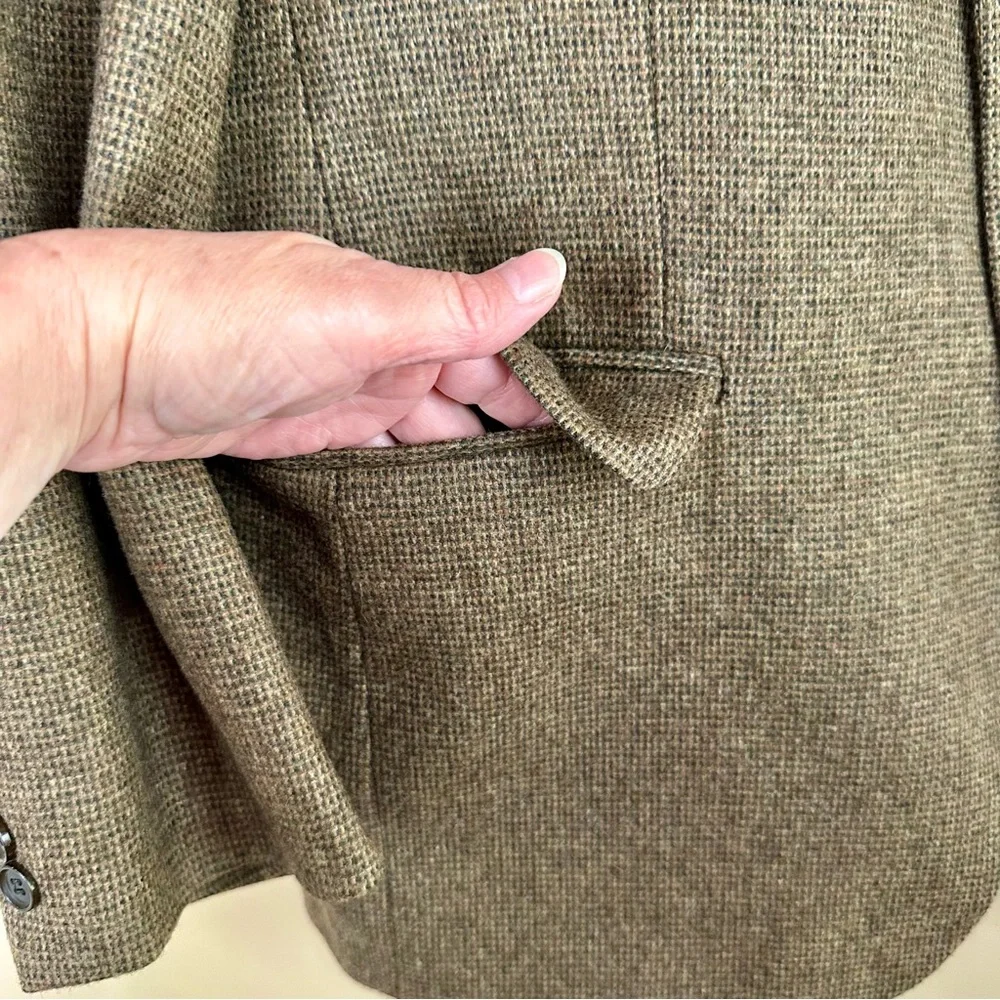 Chereskin Men’s Italian Camel Hair Blend Brown Tweed Sport Coat Blazer 42R